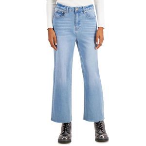 INDIGO SAINTS Womens Raw-Hem Wide-Leg Jeans Size 28